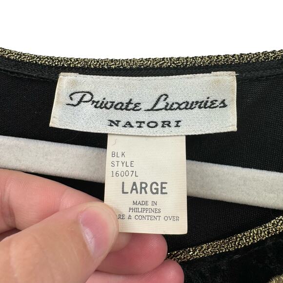 Vintage Private Luxuries Natori black velvet Dress - Picture 5 of 6